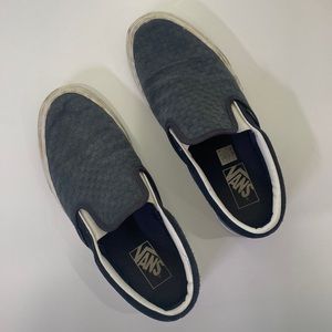 Vans slip ons dark blue checkered